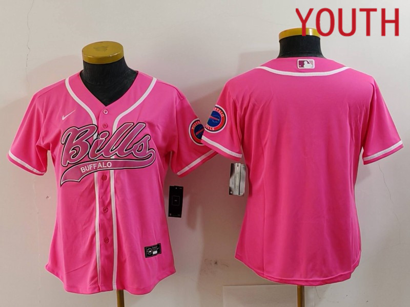 Youth Buffalo Bills Blank Pink Joint Name 2024 Nike Limited NFL Jersey style 9123->youth nfl jersey->Youth Jersey